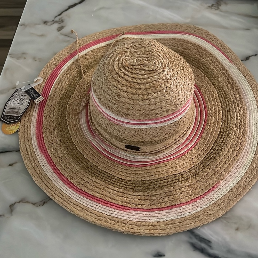 Sun and sand natural raffia sun protection hat